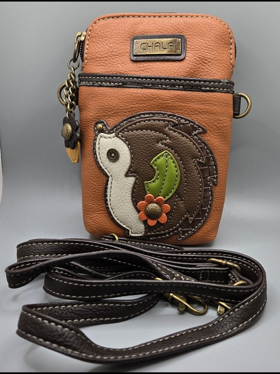 Chala Handbags - Chala Burnt Orange Hedgehog Small Crossbody Bag w/Charms